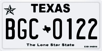 TX license plate BGC0122