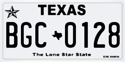 TX license plate BGC0128