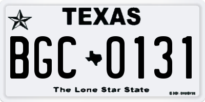 TX license plate BGC0131