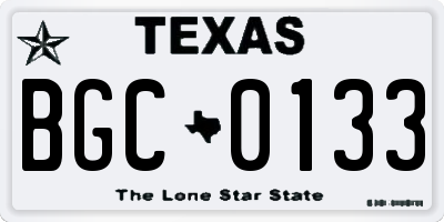 TX license plate BGC0133