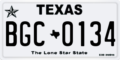 TX license plate BGC0134