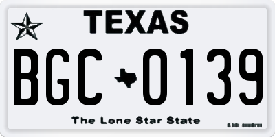 TX license plate BGC0139