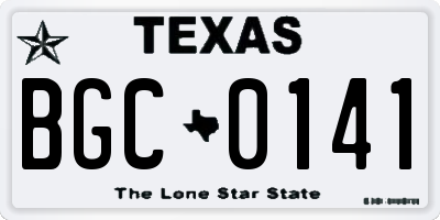 TX license plate BGC0141