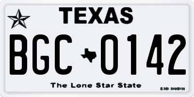 TX license plate BGC0142