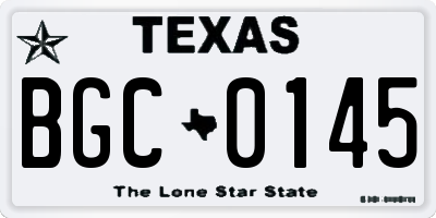 TX license plate BGC0145