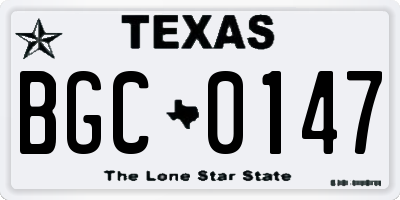 TX license plate BGC0147