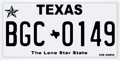 TX license plate BGC0149