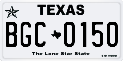 TX license plate BGC0150