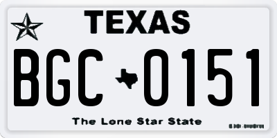 TX license plate BGC0151