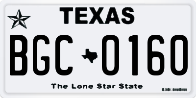 TX license plate BGC0160