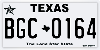 TX license plate BGC0164