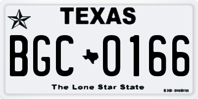 TX license plate BGC0166