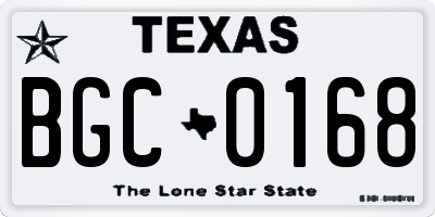 TX license plate BGC0168