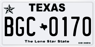 TX license plate BGC0170