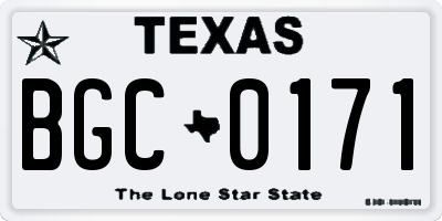 TX license plate BGC0171