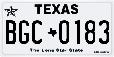 TX license plate BGC0183