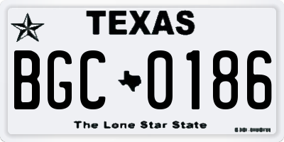 TX license plate BGC0186