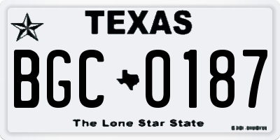TX license plate BGC0187