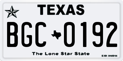 TX license plate BGC0192