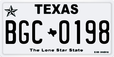 TX license plate BGC0198