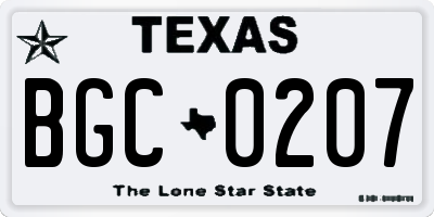 TX license plate BGC0207