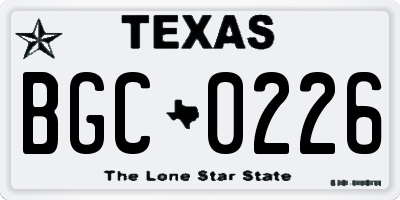 TX license plate BGC0226
