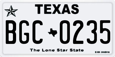 TX license plate BGC0235