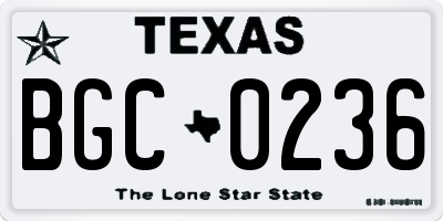 TX license plate BGC0236