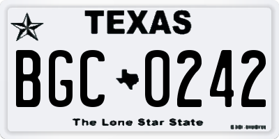 TX license plate BGC0242