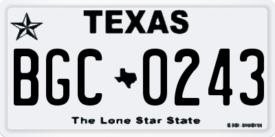 TX license plate BGC0243