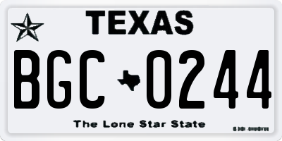 TX license plate BGC0244