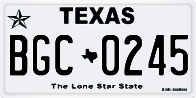 TX license plate BGC0245