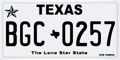 TX license plate BGC0257