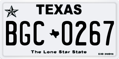 TX license plate BGC0267