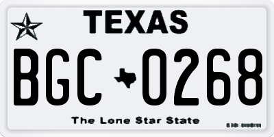 TX license plate BGC0268
