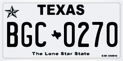 TX license plate BGC0270