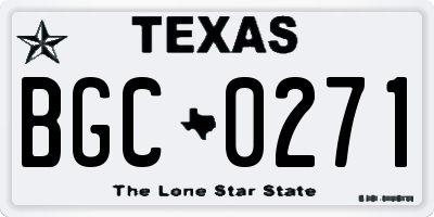 TX license plate BGC0271