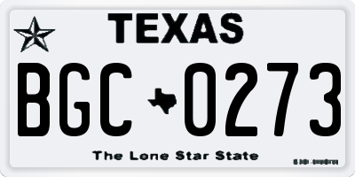 TX license plate BGC0273
