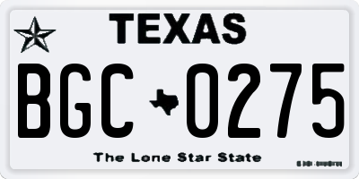 TX license plate BGC0275