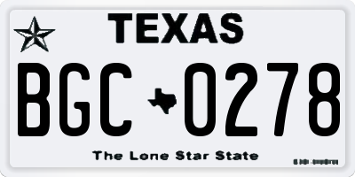 TX license plate BGC0278