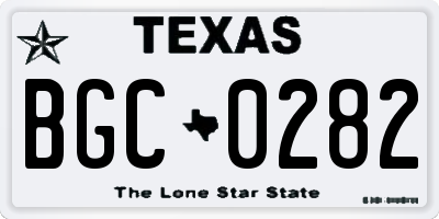 TX license plate BGC0282