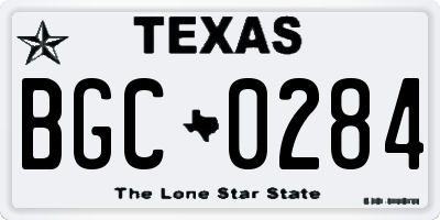 TX license plate BGC0284