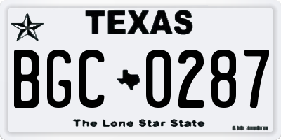 TX license plate BGC0287