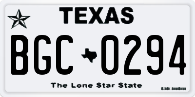 TX license plate BGC0294
