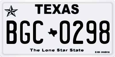 TX license plate BGC0298