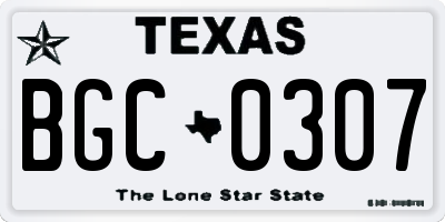 TX license plate BGC0307