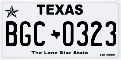 TX license plate BGC0323