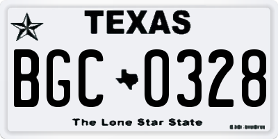 TX license plate BGC0328