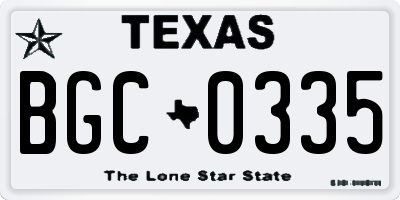 TX license plate BGC0335