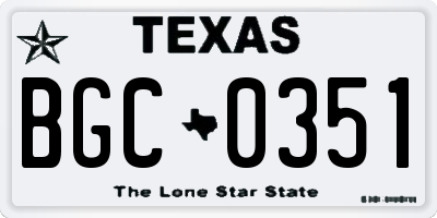 TX license plate BGC0351